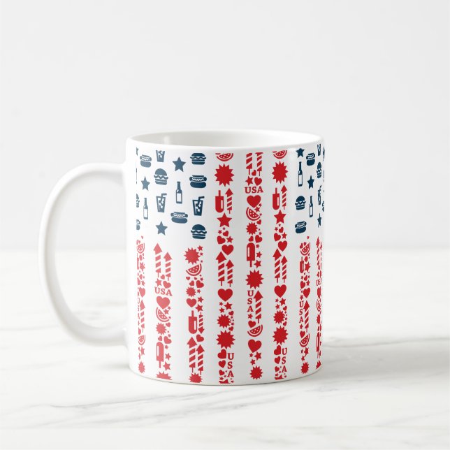 Amerikanische Flagge 4. Juli Picknick Kaffeetasse (Links)