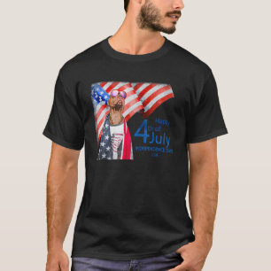 Amerikanische Flagge 4. Juli Pitbull Unabhängigkei T-Shirt
