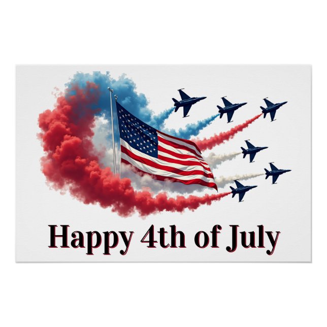Amerikanische Flagge, 4. Juli Poster (Vorderseite)