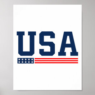 Amerikanische Flagge 4. Juli Proud American Women Poster