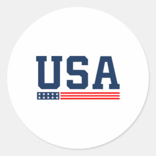 Amerikanische Flagge 4. Juli Proud American Women Runder Aufkleber