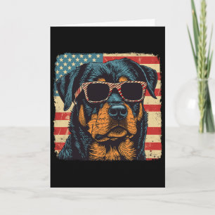 Amerikanische Flagge 4. Juli Rottweiler Hund Kunst Karte