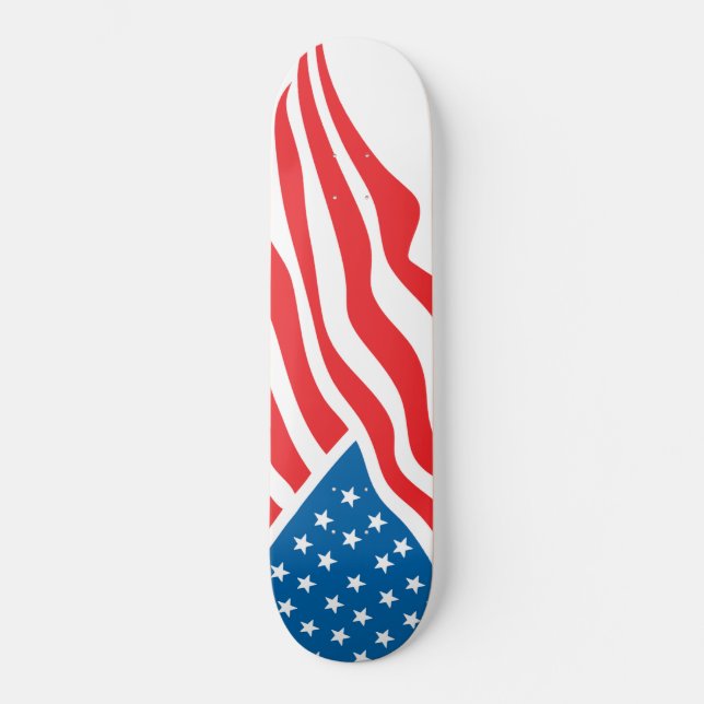 Amerikanische Flagge - 4. Juli Skateboard (Vorderseite)