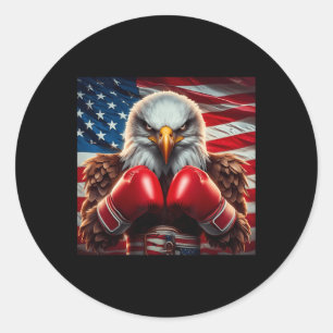 Amerikanische Flagge 4. Juli Tag der Adlerunabhäng Runder Aufkleber