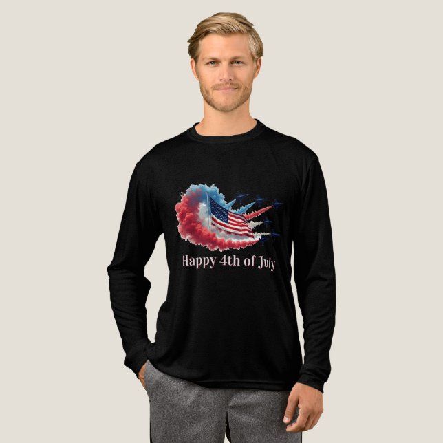 Amerikanische Flagge, 4. Juli Tri-Blend Shirt (Volle Vorderseite)