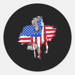 Amerikanische Flagge 4. Juli Unabhängigkeitstag Runder Aufkleber