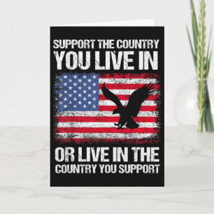 Amerikanische Flagge 4. Juli Unterstützen Sie das Karte