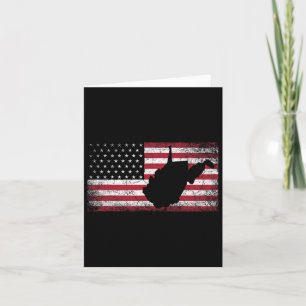 Amerikanische Flagge 4. Juli West Virginia Wv Vint Karte