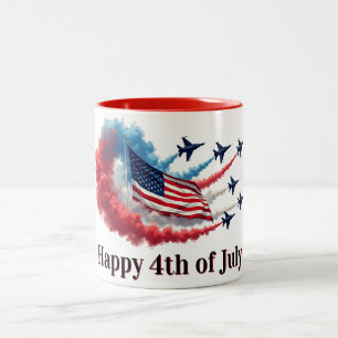 Amerikanische Flagge, 4. Juli Zweifarbige Tasse
