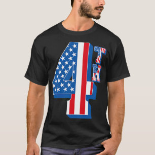 Amerikanische Flagge - 4. Text T-Shirt