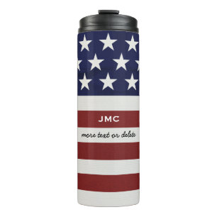 Amerikanische Flagge 4. USA personalisierter Thermosbecher