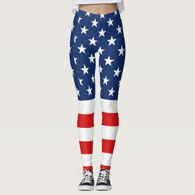 Amerikanische Flagge 4. von Juli-Leggings Leggings (Vorderseite)