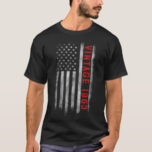 Amerikanische Flagge 60 Jahre Vintag 1963 60. Gebu T-Shirt