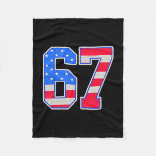 Amerikanische Flagge 67 Six Seven Meme Fleecedecke