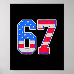 Amerikanische Flagge 67 Six Seven Meme Poster