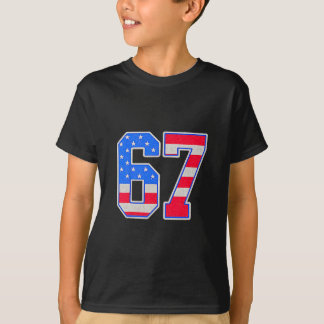 Amerikanische Flagge 67 Six Seven Meme T-Shirt