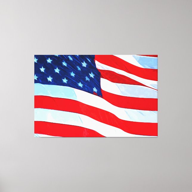 Amerikanische Flagge Abstrakter Impressionismus Leinwanddruck (Vorderseite)