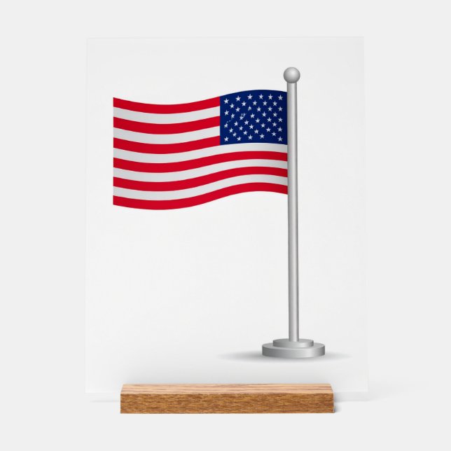amerikanische Flagge Acrylschild (Vorderseite)