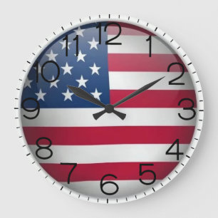 Amerikanische Flagge Akrylwall-Uhr Große Wanduhr