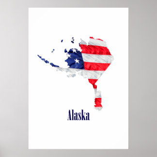 Amerikanische Flagge Alaska Vereinigte Staaten Poster
