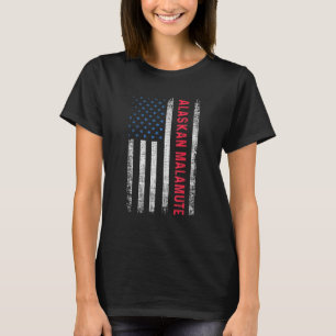 Amerikanische Flagge Alaskan Malamute T-Shirt