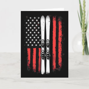Amerikanische Flagge Alpiner Skifahrer _1 Karte