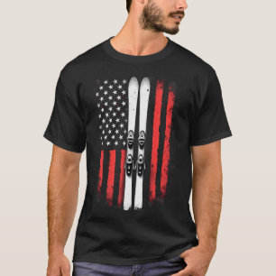 Amerikanische Flagge Alpiner Skifahrer _1 T-Shirt