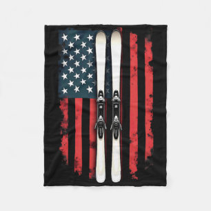 Amerikanische Flagge Alpiner Skifahrer _2 Fleecedecke