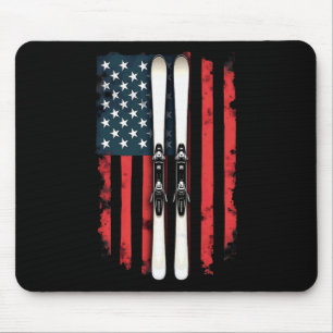 Amerikanische Flagge Alpiner Skifahrer _2 Mousepad