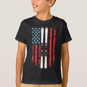 Amerikanische Flagge Alpiner Skifahrer _2 T-Shirt