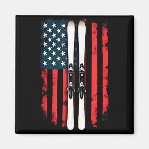 Amerikanische Flagge Alpinski Skifahrer Amerikanis Magnet
