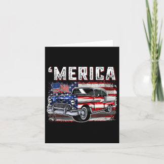 Amerikanische Flagge Altes Auto 4. Juli Kinderjung Karte