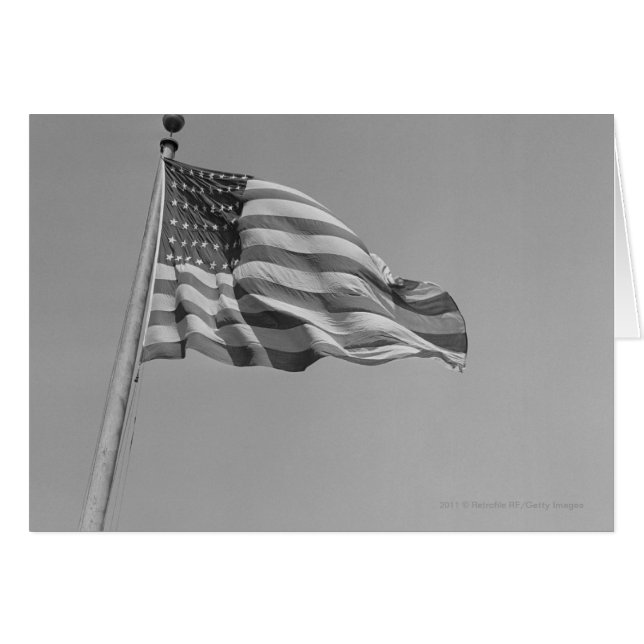 Amerikanische Flagge am Mast (Vorderseite (Horizontal))