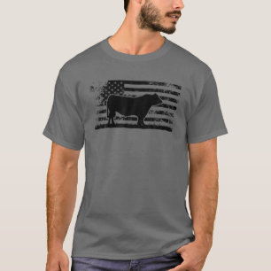 Amerikanische Flagge - Amerikanische Kuh Black Ang T-Shirt