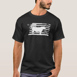 Amerikanische Flagge - Amerikanische Kuh Black Ang T-Shirt
