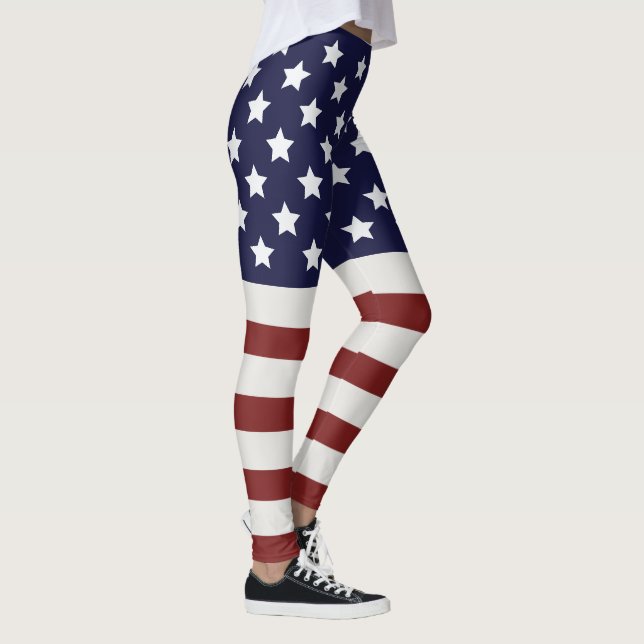 Amerikanische Flagge - amerikanisches Muster Leggings (Rechts)