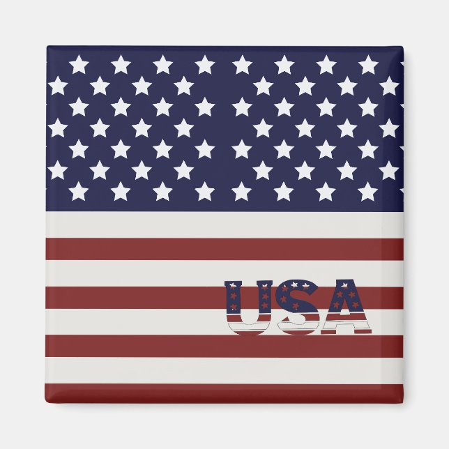 Amerikanische Flagge - amerikanisches Muster Magnet (Vorne)