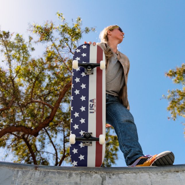 Amerikanische Flagge - amerikanisches Muster Skateboard (Außenbereich 1)