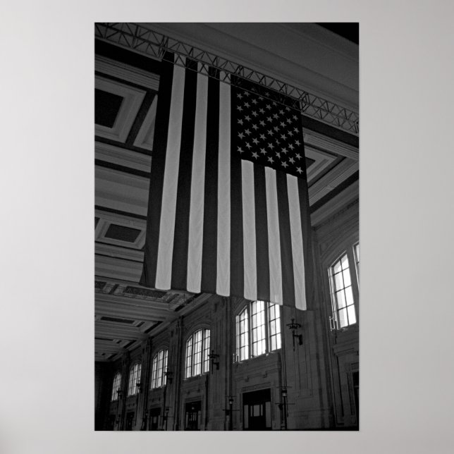 Amerikanische Flagge an der Gewerkschaft Poster (Vorne)