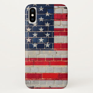 Amerikanische Flagge an einer Ziegelmauer Case-Mate iPhone Hülle