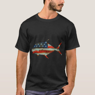 Amerikanische Flagge Angel Liebhaber Fischer Funny T-Shirt