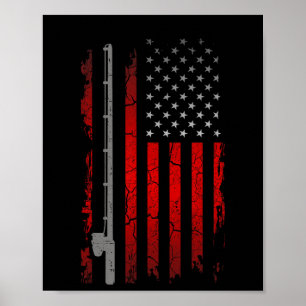 Amerikanische Flagge Angelbekleidung - Angeln Poster