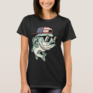 Amerikanische Flagge Angelbekleidung - Angeln T-Shirt