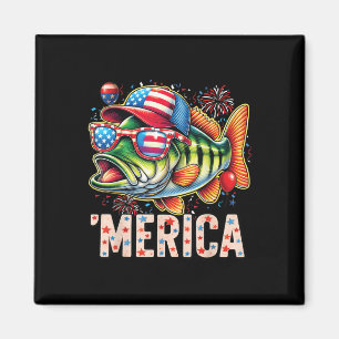 Amerikanische Flagge Angelfreunde Fischer Lustiger Magnet