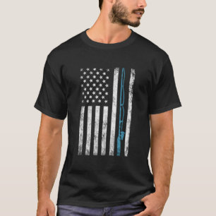 Amerikanische Flagge Angeln Angeln T-Shirt