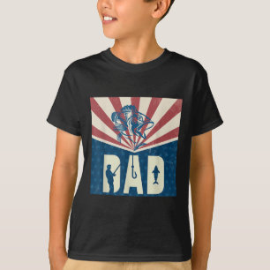 Amerikanische Flagge Angeln Fischer Vater T-Shirt