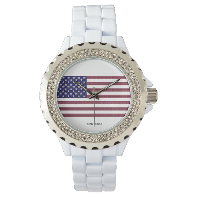 Amerikanische Flagge Armbanduhr (Vorderseite)