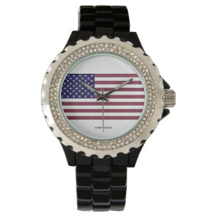 Amerikanische Flagge Armbanduhr