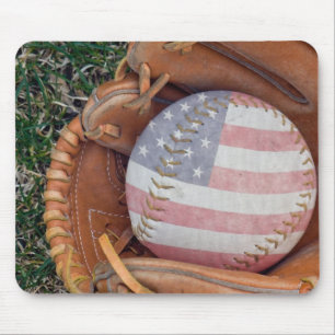 Amerikanische Flagge auf Ball Mousepad