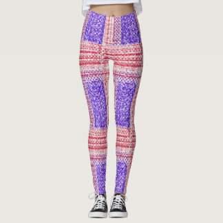 Amerikanische Flagge auf blauem Hintergrund Leggin Leggings
